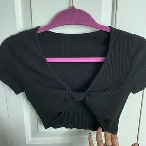 Knot Black Crop Top